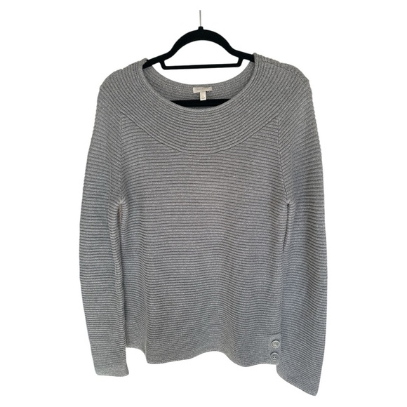 Talbots Womens Size S Gray/Silver Knit Pullover Sweater Cotton Blend - Picture 1 of 5